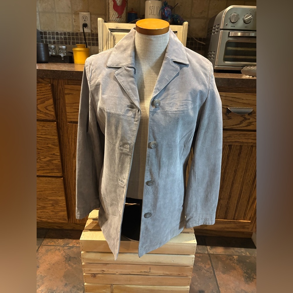 🔴New York & Company Gray Leather Jacket